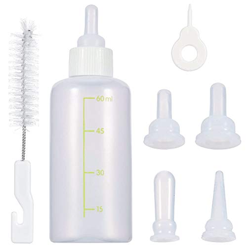 YUESEN Biberón para Cachorros Botella de Silicona de 60 ml para bebés Adecuado para Cachorros y Cachorros Lactantes/Cuidado de Mascotas/Gatos y Perros YUESEN Biberón para Cachorros Botella de Silicona de 60 ml para bebés Adecuado para Cachorros y Cachorros Lactantes/Cuidado de Mascotas/Gatos y Perros