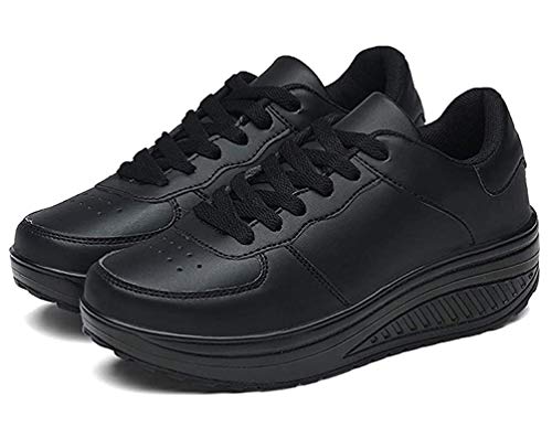 Zapatillas Casual para Mujer Zapatillas de Deporte Gimnasio Zapatos Cuña Cómodos Sneakers para Trotar Compras Negro 39 Zapatillas Casual para Mujer Zapatillas de Deporte Gimnasio Zapatos Cuña Cómodos Sneakers para Trotar Compras Negro 39