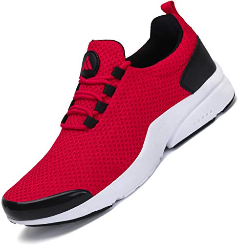 Zapatillas Running para Hombre Gimnasio Zapatos Antideslizante Liviano Deportivas para Correr Trail St.1 Rojo 43 EU