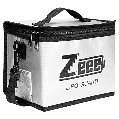 Zeee Lipo Safe Bag - Bolsa ignífuga a prueba de explosiones de gran capacidad para batería de polímero de litio