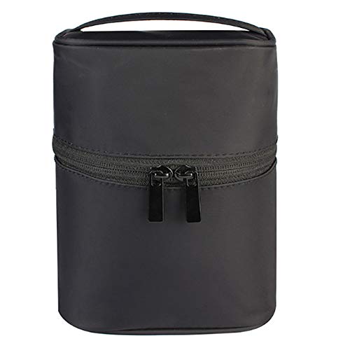 ZKYXZG Bolso de Cosméticos Cosmetic Bag 6 Colors Three-Dimensional Waterproof Portable  Large Capacity Travel Wash Cosmetic Bag Creative  Storage Bag,Black