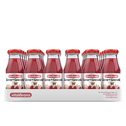 Zumo de Granada Natural 100% Exprimido de Vitalgrana - Zumo Sin Azúcar Añadido - Sin Conservantes ni Colorantes - 200ml - 24 Unidades Zumo de Granada Natural 100% Exprimido de Vitalgrana - Zumo Sin Azúcar Añadido - Sin Conservantes ni Colorantes - 200ml - 24 Unidades