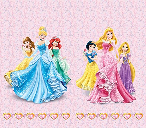 1art1 Princesas Disney - Ariel, Jasmine, Rapunzel, Belle, Cinderella and Snow White, Disney Cortina (180 x 160cm)