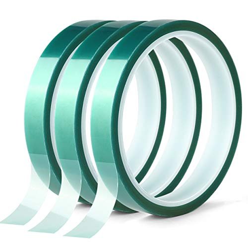 3 rollos de cinta de poliéster de alta temperatura, cinta PET con adhesivo de silicona, ideal para pintura, recubrimiento en polvo, anodización, placas de circuito, impresora 3D (1/2 x 25 m) 3 rollos de cinta de poliéster de alta temperatura, cinta PET con adhesivo de silicona, ideal para pintura, recubrimiento en polvo, anodización, placas de circuito, impresora 3D (1/2 x 25 m)