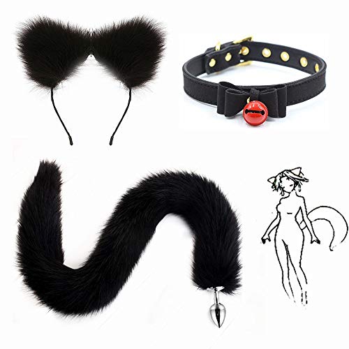 3pcs Lobo Orejas de piel sintética Pinza para el cabello Peludo 78cm Traje de cola larga Fiesta de Halloween Gargantilla de cuello Arco, campanas Set-l 3pcs Lobo Orejas de piel sintética Pinza para el cabello Peludo 78cm Traje de cola larga Fiesta de Halloween Gargantilla de cuello Arco, campanas Set-l