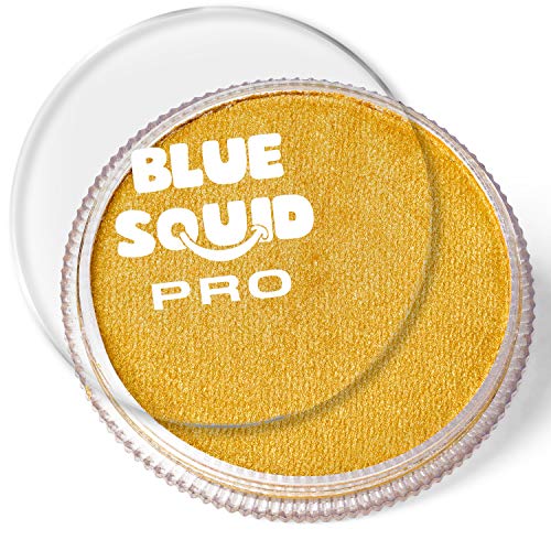 Blue Squid Pro - Pintura facial (30 g), color dorado metálico (30 g), profesional a base de agua, suministros de maquillaje para adultos, niños y SFX