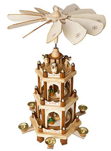 BRUBAKER Pirámide de Navidad Pirámide de Madera - Naturaleza - 3 Niveles - 45 Cm de Altura - Figuras Pintadas a Mano BRUBAKER Pirámide de Navidad Pirámide de Madera - Naturaleza - 3 Niveles - 45 Cm de Altura - Figuras Pintadas a Mano