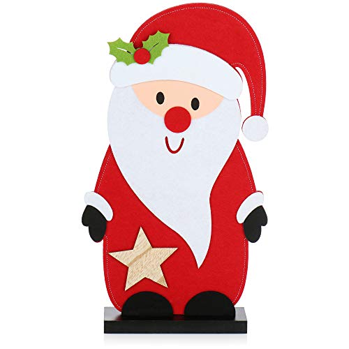 com-four® Decoración navideña Figura de Papá Noel de Fieltro - Decoración de alféizar de Ventana para Navidad - Decoración de Invierno - Figura de Navidad - Decoración de Fieltro