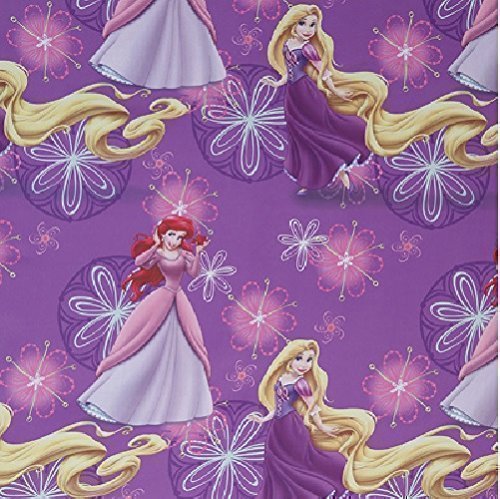 Disney Princess - Cortinas (1 unidad, tamaño XXL, 250 x 140 cm), diseño de princesas Disney, color violeta y negro