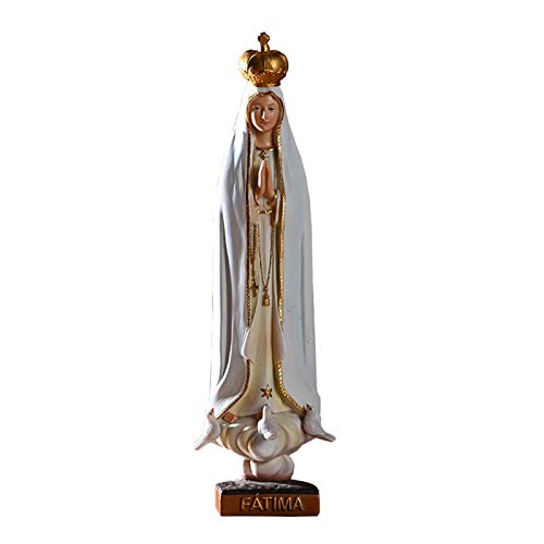Estatua De Nuestra Señora De Fátima, Figura Religiosa Virgen María Madonna, Estatua Pintada A Mano De La Santísima Virgen María, Para La Decoración De La Capilla Del Hogar, Adorno De Mesa Coleccionabl