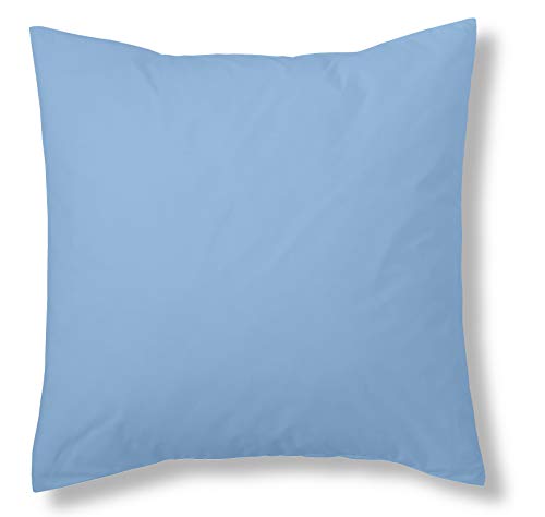 ESTELA - Funda de cojín Combi Lisos Color Azul Claro - Medidas 40x40 cm. - 50% Algodón-50% Poliéster - 144 Hilos