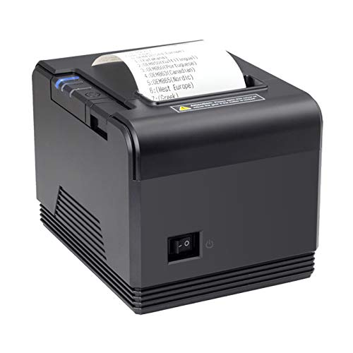 [Generación 2.0] Impresora Térmica de Tickets, 300 mm/s, POS Tikitera 80 mm, Corte Automático, Impresora de Recibos de Comando ESC/POS, Compatible con Windows/Linux, Negro