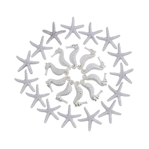 Goodma - Juego de 15 estrellas de mar y 10 piezas de caballito de mar para decoración del hogar