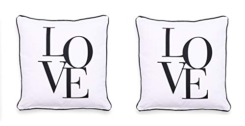 Homevibes Set de 2 Fundas de Cojin con Frases, Juego de 2 de Fundas de Cojin de 50 x 50 cm con Frase, Funda de Cojin con Estampado, Funda Cojín con Ribete para Sofa, Dormitorio o Comedor (Love) Homevibes Set de 2 Fundas de Cojin con Frases, Juego de 2 de Fundas de Cojin de 50 x 50 cm con Frase, Funda de Cojin con Estampado, Funda Cojín con Ribete para Sofa, Dormitorio o Comedor (Love)