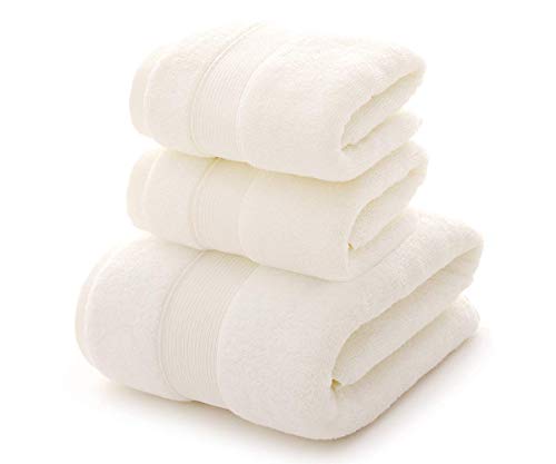 HongLanAo Algodón Toallas Set 3 Piezas Suave y Grueso Altamente Absorbente Toalla de Baño 1 * 650g / 30 * 57 Pulgadas, Toalla 2 * 170g / 14 * 30 Pulgadas (Blanco-Bolsa de Regalo) HongLanAo Algodón Toallas Set 3 Piezas Suave y Grueso Altamente Absorbente Toalla de Baño 1 * 650g / 30 * 57 Pulgadas, Toalla 2 * 170g / 14 * 30 Pulgadas (Blanco-Bolsa de Regalo)