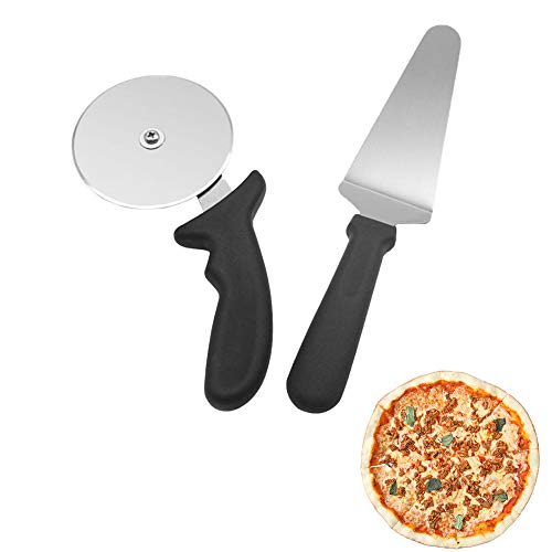 Jsdoin Juego de 2 cortadores profesionales de pizza, espátula de pizza de acero inoxidable, cortador de pizza, cortador de pizza, cortador de pizza de acero inoxidable