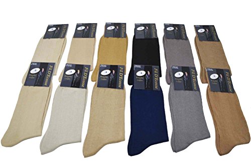 Karl Loven - Lote de 12 pares de calcetines con puntadas en hilo de Escocia (100 % algodón, talla 39-42, 43-46, 47-49), Pack 12 Couleurs Foncées, 39-42
