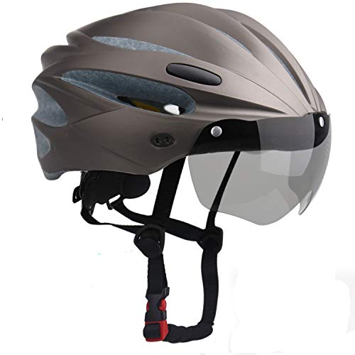 Kinglead Casco de Bicicleta con Luz de Seguridad y Visera Certificado CE (Titanio) Kinglead Casco de Bicicleta con Luz de Seguridad y Visera Certificado CE (Titanio)