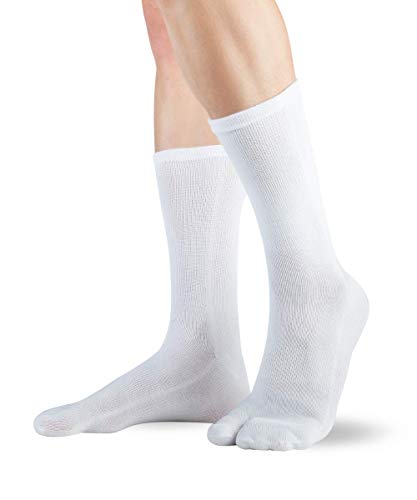 Knitido Traditionals Tabi | Calcetines japoneses de media pierna en algodón, Talla:39-42, Colores:blanco (002)