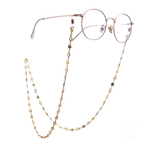 LIKGREAT Collar largo con cadena circular para gafas para mujer, accesorios de moda