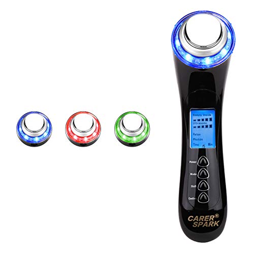 Máquina de Estiramiento Facial con Ultrasonido Masajeador Facial Rejuvenecimiento de Piel Fototerapia LED Roja y Azul Dispositivo de Belleza Limpieza Profunda para Anti Acné 7 en 1 Máquina de Estiramiento Facial con Ultrasonido Masajeador Facial Rejuvenecimiento de Piel Fototerapia LED Roja y Azul Dispositivo de Belleza Limpieza Profunda para Anti Acné 7 en 1