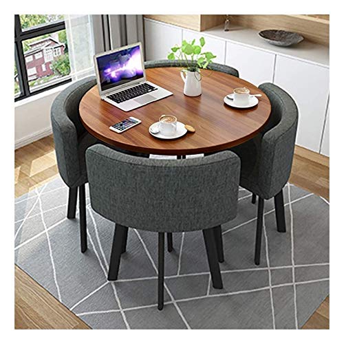 Mesa de comedor Juego de muebles Muebles Silla redonda conjunto de mesa y mesa redonda de madera 5 piezas Conjunto Apartamento Familiar Estudio Balcón Cocina Creativa 80cm La negociación de negocios C