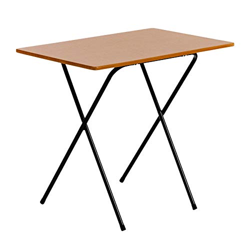 Mesa de trabajo plegable con tablero de madera - Ideal para el ordenador - Estructura negra/tablero con efecto madera