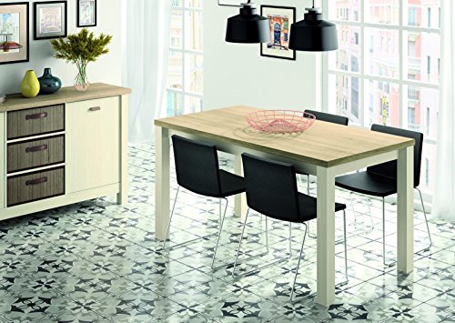 Mesa para Salon Comedor Fija Modelo Artik en Colores Cambrian y Pino de 150cm (Ancho) y 80cm (Profundo)