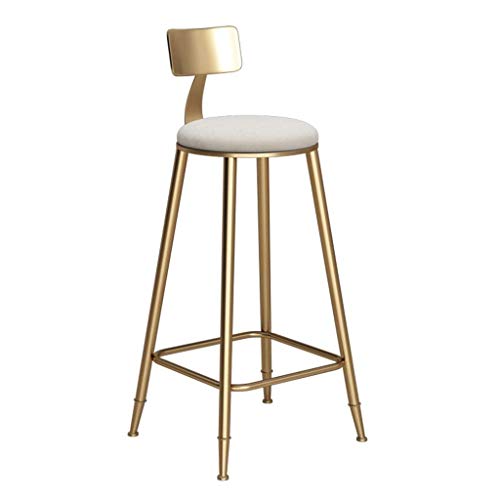 Metal Retro Taburete De Bar Taburete Alto Cocina Banco Trasero Dorado Silla De Comedor Moderna Asiento CONGMING (Size : 46 * 46 * 78cm)