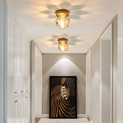 MGWA Lámpara de techo de cobre de ancho nórdico hecho a mano personalizada retro sala de estar lámpara de pared entrada pasillo dormitorio mesita de n...