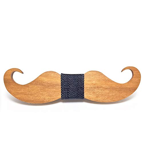 Niustore – El regalo de la madera de la pajarita para hombre del elegante collar de bodas para la barba de la personalidad de madera (azul oscuro3)