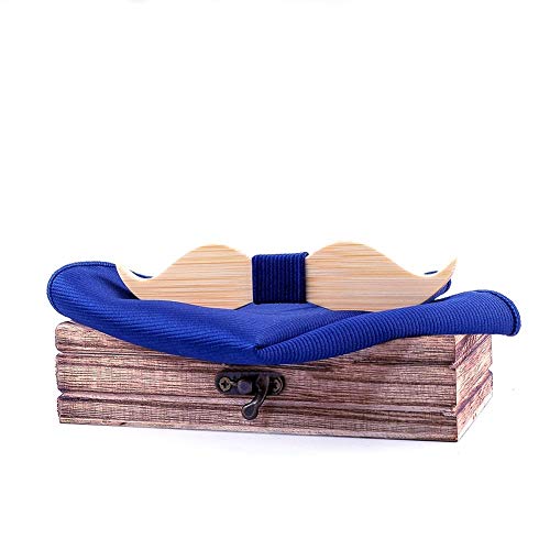 Niustore - Pajarita elegante de madera para barba o banquete, regalo para hombres azul Talla única Niustore - Pajarita elegante de madera para barba o banquete, regalo para hombres azul Talla única