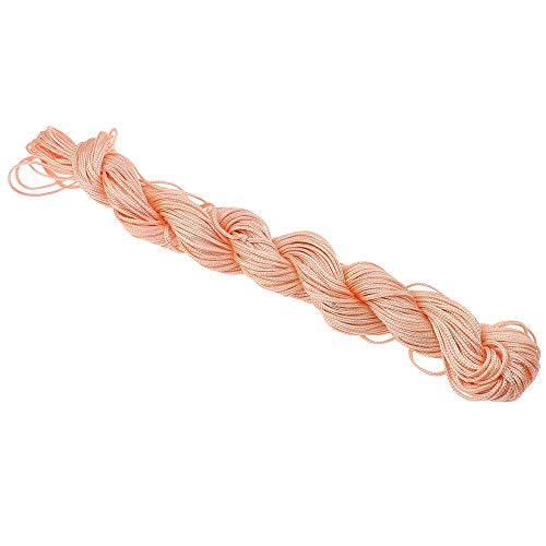 Perlin 30 metros de hilo de macramé de 1 mm, cordón para joyas, hilo para manualidades, selección de colores (salmón)