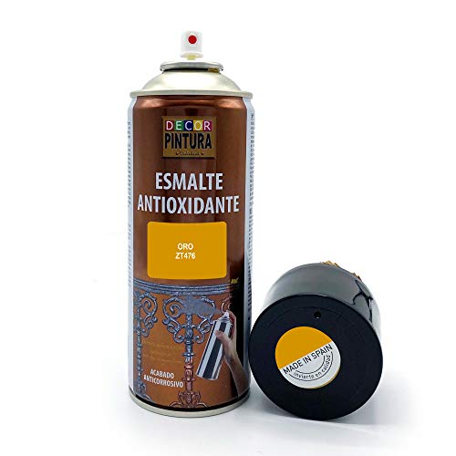 Pintura Spray Oro 400ml ANTIOXIDANTE para metal / anti oxido para metales, hierro, aluminio, acero / Para exteriores - interior aplicación sin imprimacion