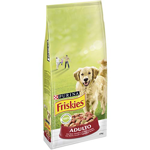 Purina Friskies Pienso para Perro Adulto Buey, Cereales y Verduras 15 Kg