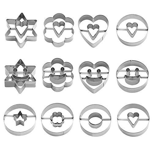Queta 12 Piezas de Juego de Cortadores de Galletas de Acero Inoxidable Mini Cookie Cutter de Navidad Forma de Galleta Moldes de Galletas Infantiles para Pasteles Queta 12 Piezas de Juego de Cortadores de Galletas de Acero Inoxidable Mini Cookie Cutter de Navidad Forma de Galleta Moldes de Galletas Infantiles para Pasteles