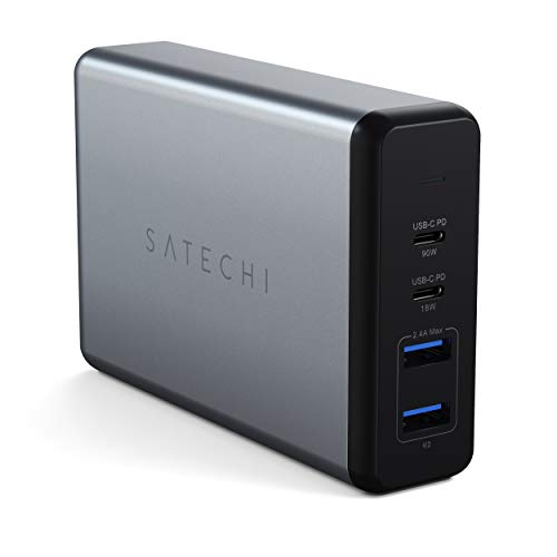SATECHI Cargador de Escritorio 108W Pro PD USB-C - 2 PD USB-C y 2 Puertos USB-A - Compatible con 2020/19/18 MacBook Pro, 2020/2018 MacBook Air, 2020/2018 iPad Pro, iPhone 12 Pro Max/12 Mini/12 SATECHI Cargador de Escritorio 108W Pro PD USB-C - 2 PD USB-C y 2 Puertos USB-A - Compatible con 2020/19/18 MacBook Pro, 2020/2018 MacBook Air, 2020/2018 iPad Pro, iPhone 12 Pro Max/12 Mini/12