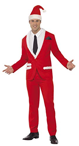 Smiffys-33562M Disfraz de Papá Noel Cool, con Chaqueta, pantalón, Gorro, Falsa Camisa y c, Color Rojo, M-Tamaño 38"-40" (Smiffy'S 33562M) Smiffys-33562M Disfraz de Papá Noel Cool, con Chaqueta, pantalón, Gorro, Falsa Camisa y c, Color Rojo, M-Tamaño 38"-40" (Smiffy'S 33562M)