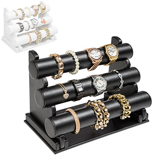 TecTake Expositor exhibidor soporte para joyas organizador reloj brazalete collar - disponible en diferentes colores - (Negro | No. 401533)