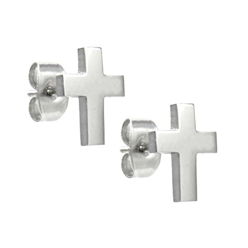 TEMPUS FUGIT. Pendientes Cruz. Acero Inoxidable Antialérgico Brillante. Inalterable por el uso TEMPUS FUGIT. Pendientes Cruz. Acero Inoxidable Antialérgico Brillante. Inalterable por el uso