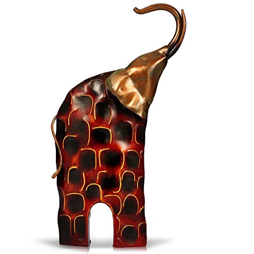 TOOARTS - Escultura Metálica Hecha a Mano - La Vida:Calma y Locura - Aparatos Tallados forma de Elefante para la Decoración del Hogar (Obra de Arte)