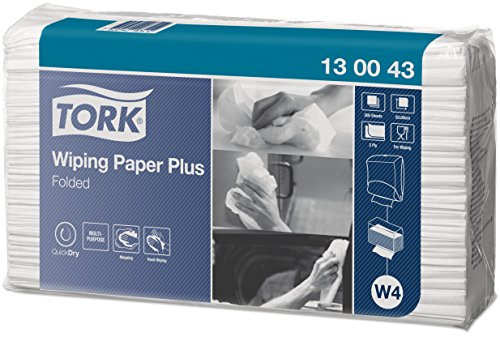 Tork 130043 Papel de secado extra de dos capas / Paños de papel compatibles con el sistema W4 / Premium / 200 hojas (32,4 x 38,5 cm) / color blanco