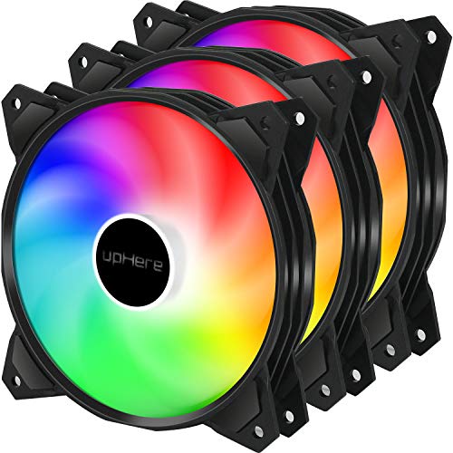 upHere 4-Pin PWM 120mm Colorido-Rainbow LED Ventilador para Caja de Ordenador, Silencioso -Paquete de 3(PF120CF4-3) upHere 4-Pin PWM 120mm Colorido-Rainbow LED Ventilador para Caja de Ordenador, Silencioso -Paquete de 3(PF120CF4-3)
