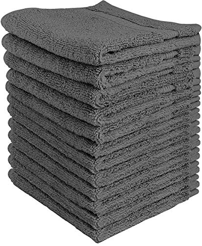 Utopia Towels - 12 Toallitas de algodón de Lujo (30 x 30 cm, Gris)