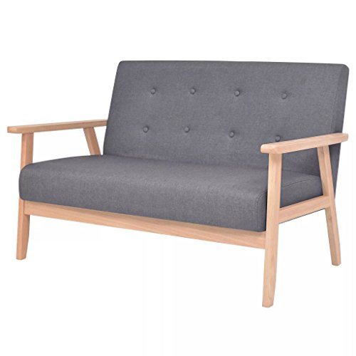 vidaXL Sofá 2 Plazas Tela Gris Oscuro Asiento Silla Banco Butaca Sillón Mueble vidaXL Sofá 2 Plazas Tela Gris Oscuro Asiento Silla Banco Butaca Sillón Mueble