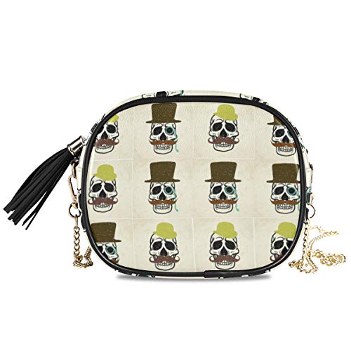 XiangHeFu Monedero Barba Caballero Patrón de calavera Monedero de cuero Estuche para tarjetas Bolso para teléfono Monedero de gran capacidad XiangHeFu Monedero Barba Caballero Patrón de calavera Monedero de cuero Estuche para tarjetas Bolso para teléfono Monedero de gran capacidad