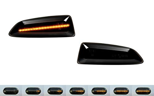 2 intermitentes laterales dinámicos LED negros para Astra J K Insignia B SB12