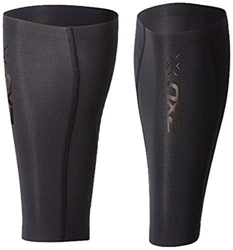 2 x U Hombre MCS Compression Calf Guard Leg Cover, Hombre, UA3064b, Black/Nero, Large