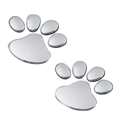 2Pcs Stylish Bear Paw Pet Animal Footprints Emblem Car Truck Decor 3D Stickers Decal Car Sticker