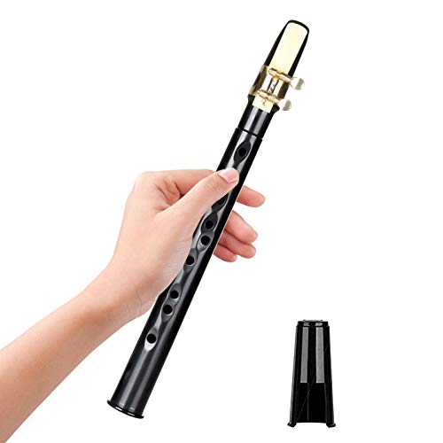 8 hoyos Mini saxofón Sax ABS bolsillo portátil de bolsillo pequeño instrumento del saxofón del saxofón Alto fácil de llevar Instrumento mejor regalo para saxofón Principiante - Negro
